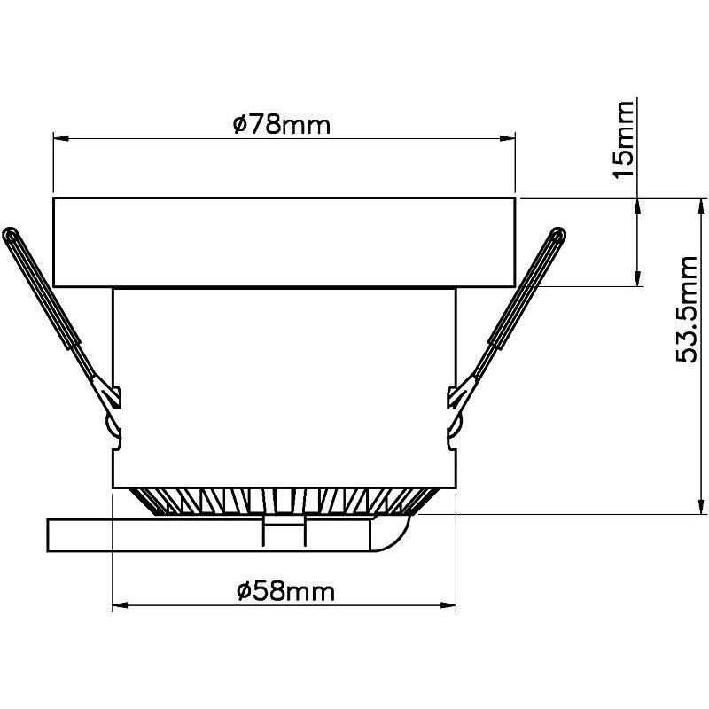 Built in ceiling lamp COB 68 acrylic