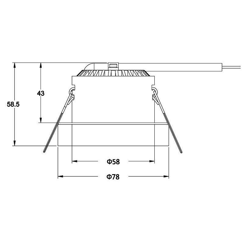 Built in ceiling lamp COB 68 acrylic